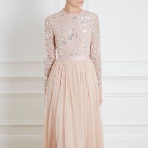 floral gloss bodice maxi dress